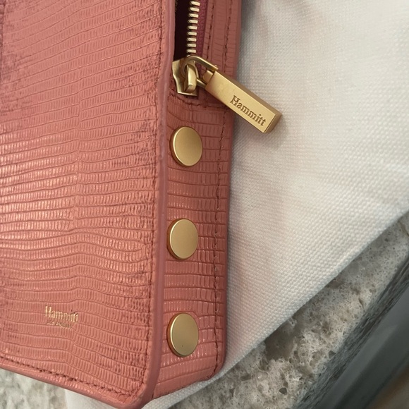 Hammitt Cellphone and card crossbody, pink tile leather with strap and dustbag. - Picture 3 of 8